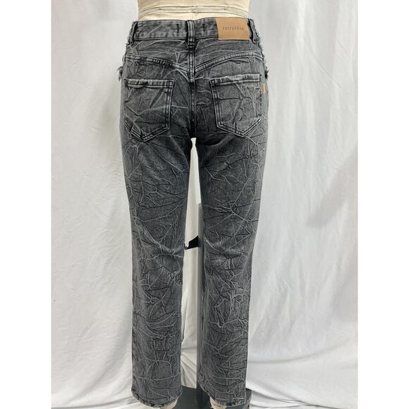 Retrofete 'Monica' Gray Strait Leg Denim Jean Size 23 - Picture 3 of 5